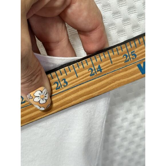 Converse Y2k Oversize Women's White Cut Out Crocheted Tank Top XL Cotton Modal - Picture 6 of 6